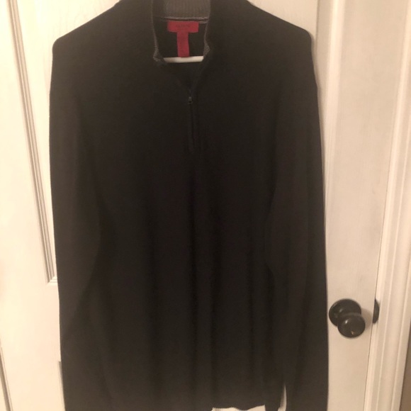 Men’s XL Black 1/4 zip knitted pullover sweater - Picture 2 of 2